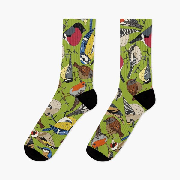 Item preview, winter garden birds lime designed and sold by scrummy.