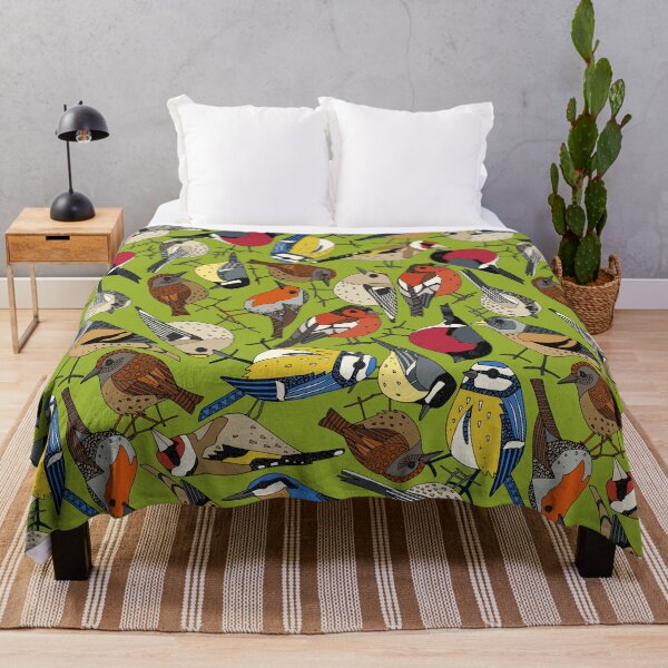 Item preview, winter garden birds lime designed and sold by scrummy.