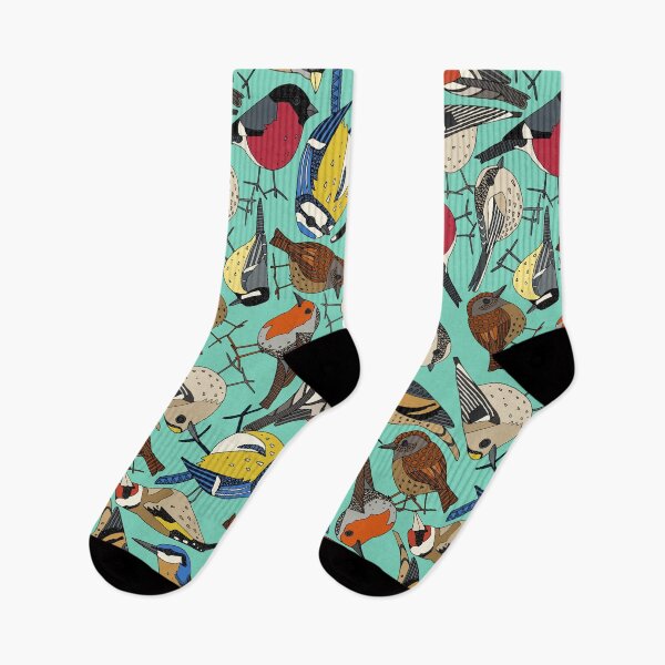 Item preview, winter garden birds turquoise designed and sold by scrummy.