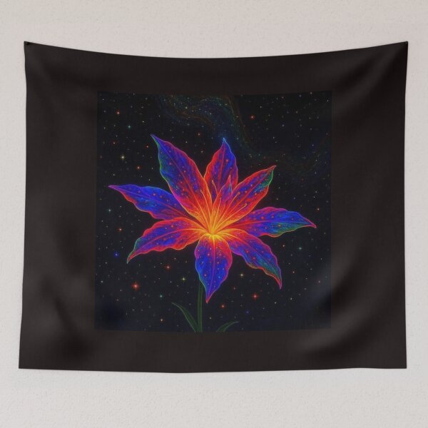 Item preview, Bioluminescent Cosmic Lily - Glowing Energy Botanical designed and sold by Siriusvibes.