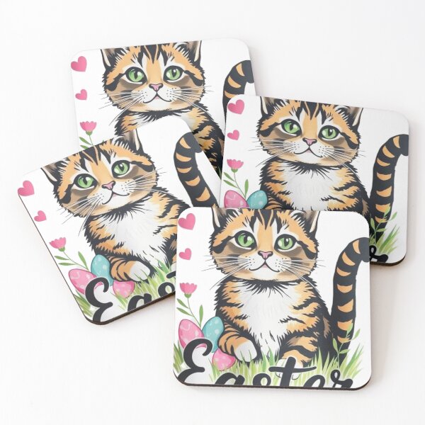 Item preview, Cat  Easter Cute with Colorful Eggs designed and sold by Sweet Dreams & Fantasia.