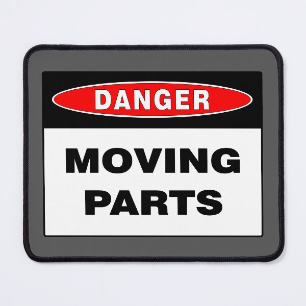 Item preview, DANGER SIGN: MOVING PARTS, SAFETY, HAZARDS, INDUSTRIAL designed and sold by AASparksDesigns.