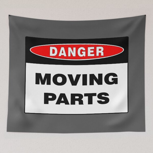 Item preview, DANGER SIGN: MOVING PARTS, SAFETY, HAZARDS, INDUSTRIAL  designed and sold by AASparksDesigns.