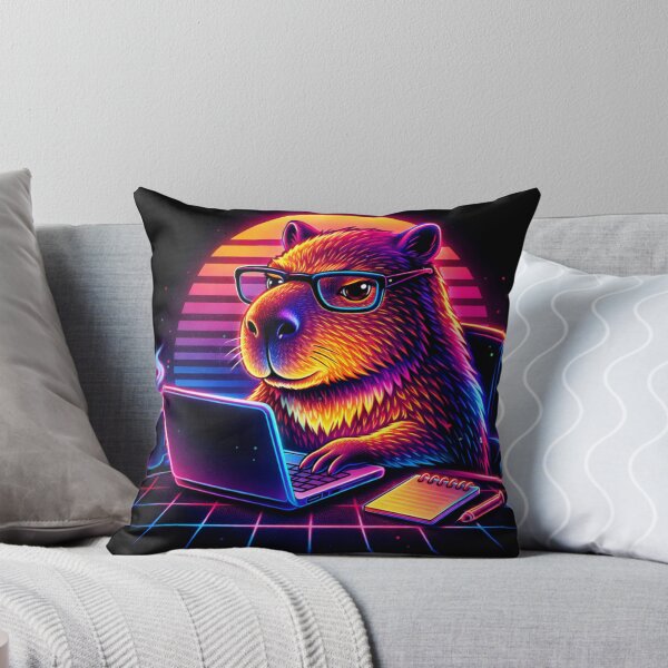 Item preview, capybara working on laptop designed and sold by MoosElkPL.