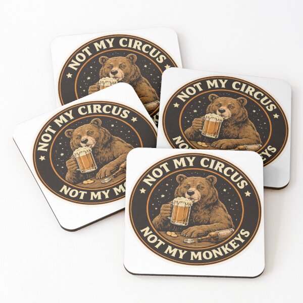 Item preview, Not My Circus Not My Monkeys Retro Sticker — Dark Humor Bear Vintage Art designed and sold by MarchyStudio.