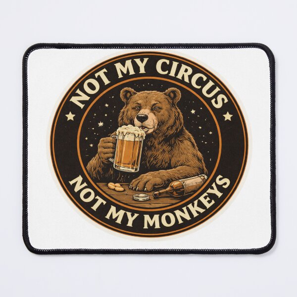 Item preview, Not My Circus Not My Monkeys Retro Sticker — Dark Humor Bear Vintage Art designed and sold by MarchyStudio.