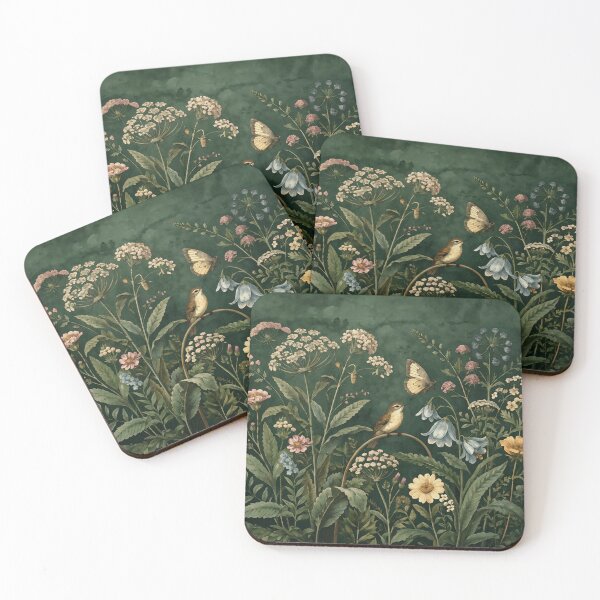 Item preview, Vintage Wildflower Meadow with Bird and Butterfly designed and sold by Rutvain.