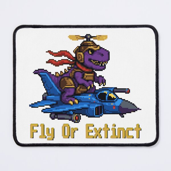 Item preview, Fly Or Extinct - Retro Pixel Art T-Rex Fighter Jet designed and sold by AmazingEG.