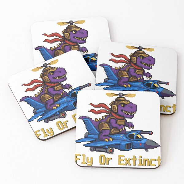 Item preview, Fly Or Extinct - Retro Pixel Art T-Rex Fighter Jet designed and sold by AmazingEG.