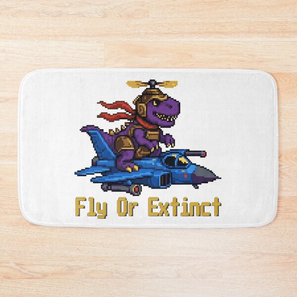 Item preview, Fly Or Extinct - Retro Pixel Art T-Rex Fighter Jet designed and sold by AmazingEG.