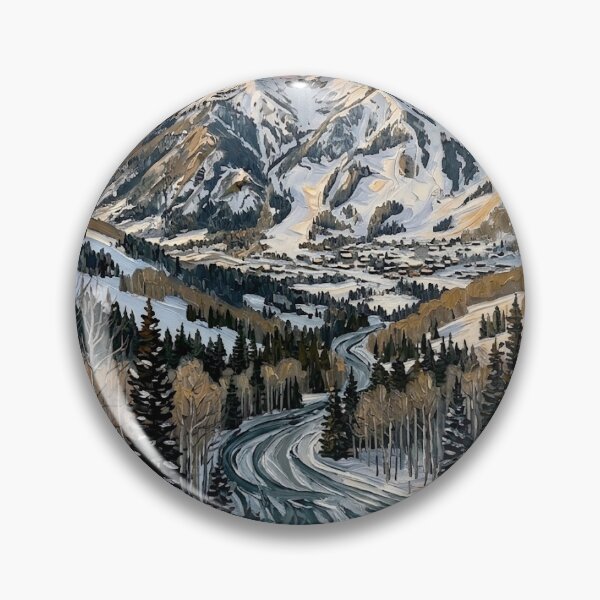 Item preview, Snowy Mountain Road Scenic Winter Landscape designed and sold by Meteor Destroyer.