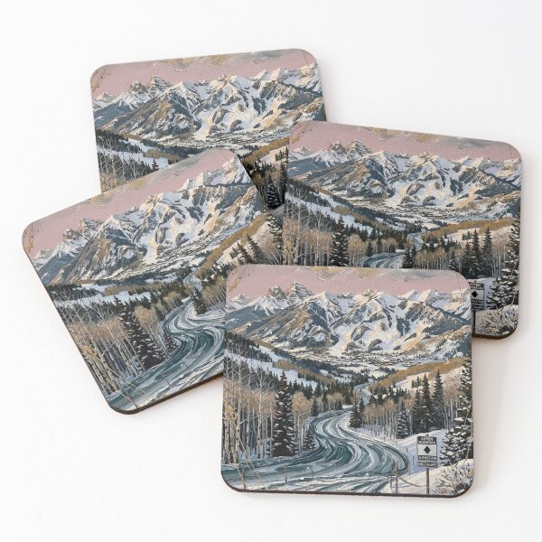 Item preview, Snowy Mountain Road Scenic Winter Landscape designed and sold by Meteor Destroyer.