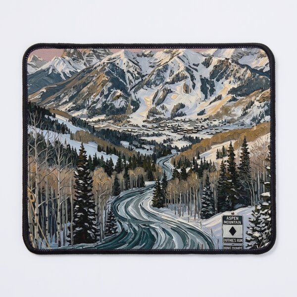 Item preview, Snowy Mountain Road Scenic Winter Landscape designed and sold by Meteor Destroyer.