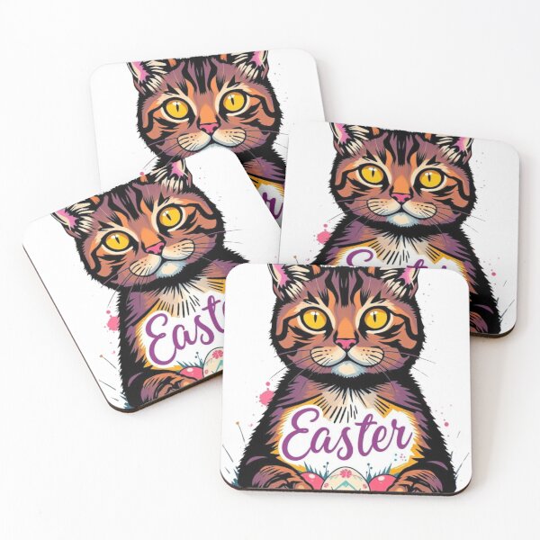 Item preview, Cat  Easter Cute with Colorful Eggs designed and sold by Sweet Dreams & Fantasia.