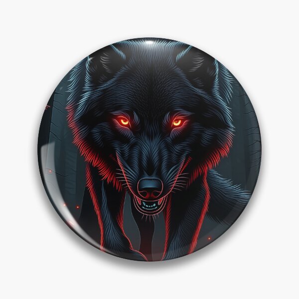 Item preview, Black Wolf with Glowing Red Eyes designed and sold by PetsArt.