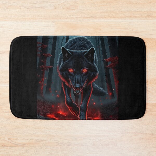 Item preview, Black Wolf with Glowing Red Eyes designed and sold by PetsArt.