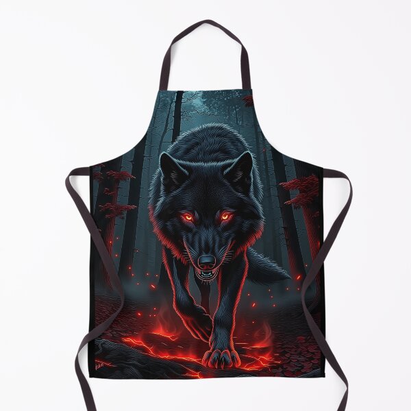 Item preview, Black Wolf with Glowing Red Eyes designed and sold by PetsArt.