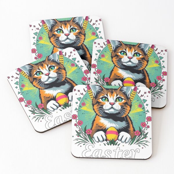Item preview, Cat  Easter Cute with Colorful Eggs designed and sold by Sweet Dreams & Fantasia.