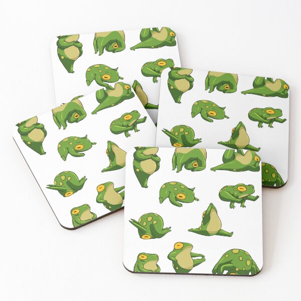 Item preview, Funny Yoga Frog Poses Sticker Pack - Green Zen Toad designed and sold by LYAN-STORE.