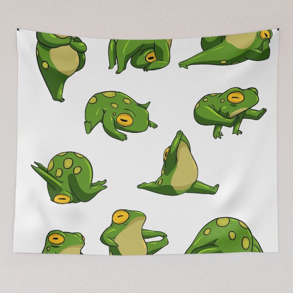Item preview, Funny Yoga Frog Poses Sticker Pack - Green Zen Toad designed and sold by LYAN-STORE.