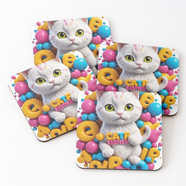 Item preview, Cat  Easter Cute with Colorful Eggs designed and sold by Sweet Dreams & Fantasia.