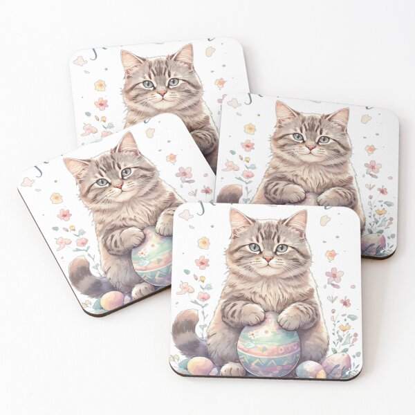 Item preview, Cat  Easter Cute with Colorful Eggs designed and sold by Sweet Dreams & Fantasia.