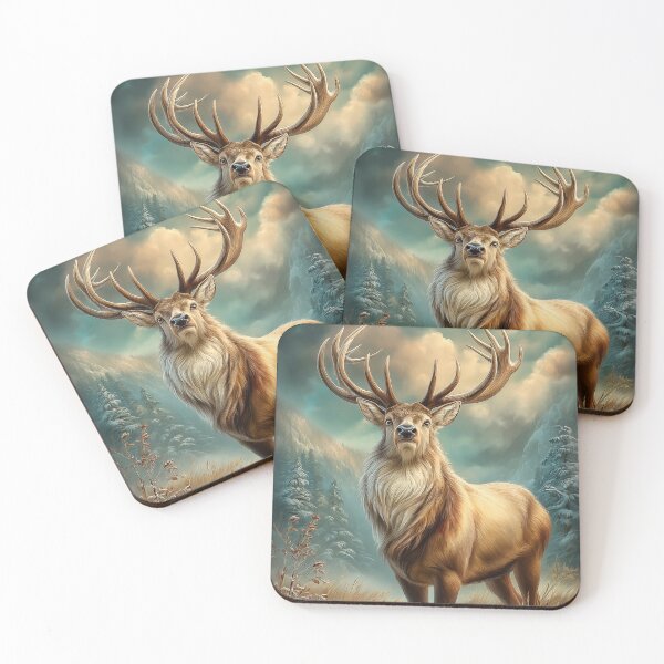 Item preview, Majestic Stag in Snowy Landscape designed and sold by PetsArt.