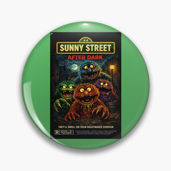 Item preview, After Dark on Sunny Street Retro Horror Monster Parody Movie Poster designed and sold by GhostDawgs.