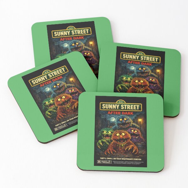 Item preview, After Dark on Sunny Street Retro Horror Monster Parody Movie Poster designed and sold by GhostDawgs.