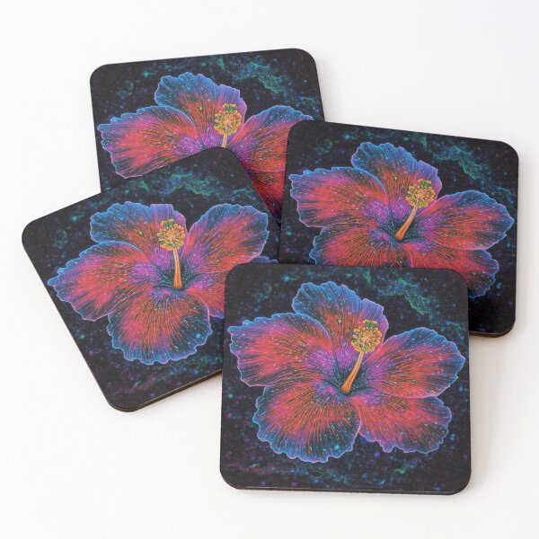 Item preview, Cosmic Neon Hibiscus - Radiant Galaxy Bloom designed and sold by Siriusvibes.