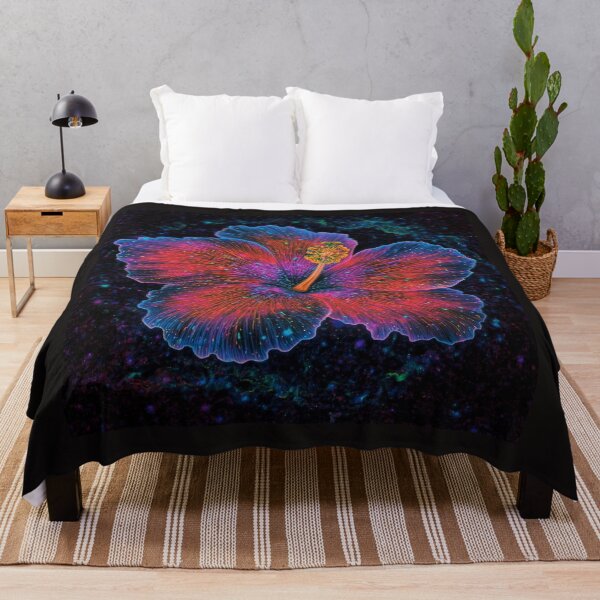 Item preview, Cosmic Neon Hibiscus - Radiant Galaxy Bloom designed and sold by Siriusvibes.