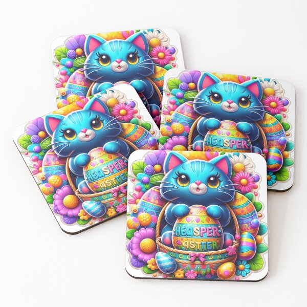 Item preview, Cat  Easter Cute with Colorful Eggs designed and sold by Sweet Dreams & Fantasia.
