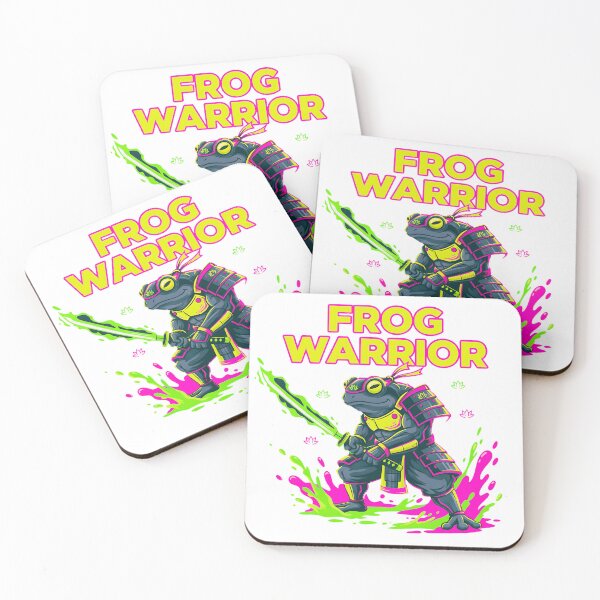 Item preview, Frog Warrior Samurai Frog Neon Cartoon Sword Fighter Design designed and sold by designleon19.