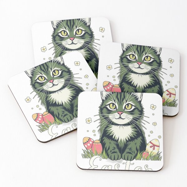 Item preview, Cat  Easter Cute with Colorful Eggs designed and sold by Sweet Dreams & Fantasia.