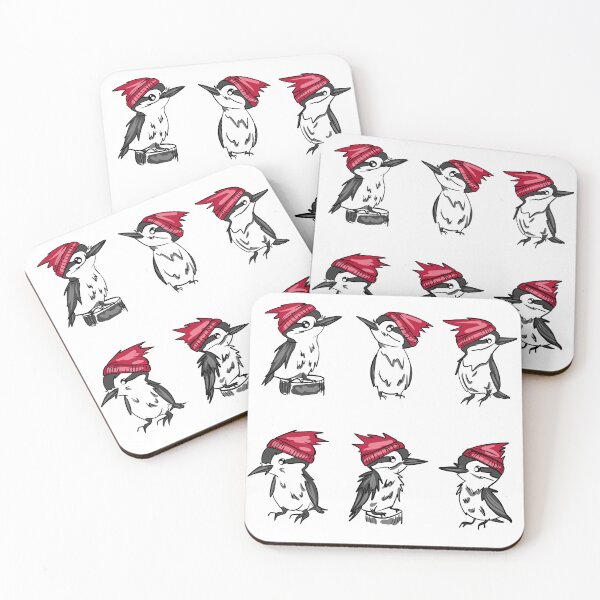 Item preview, Cute Woodpecker Sticker Pack - Birds in Red Beanies designed and sold by LYAN-STORE.