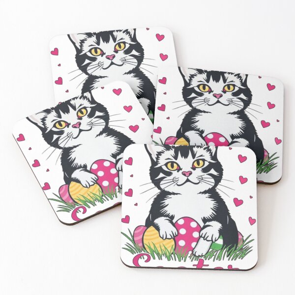 Item preview, Cat  Easter Cute with Colorful Eggs designed and sold by Sweet Dreams & Fantasia.