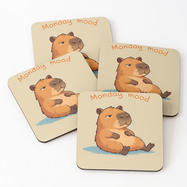 Item preview, Funny Capybara Monday Mood – Cute Lazy Capybara Meme Animal Design designed and sold by Inkae Studio.