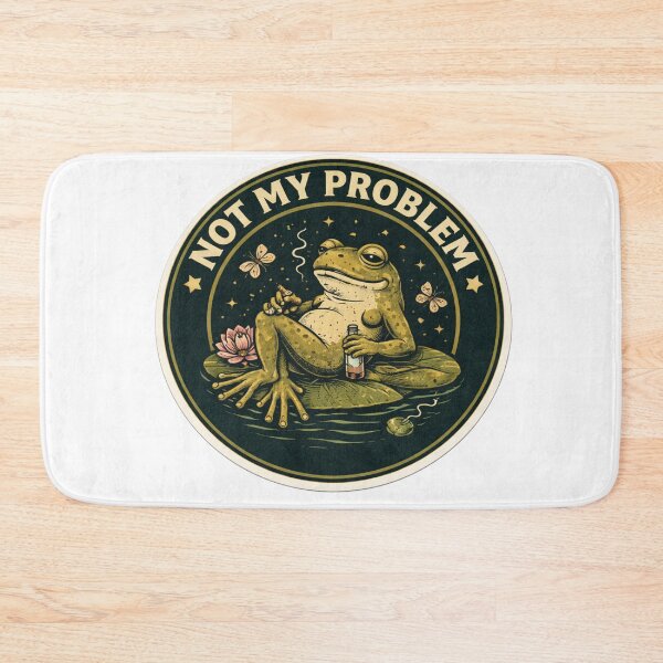 Item preview, Not My Problem Retro Circle Sticker — Dark Humor Chill Frog Vintage Art designed and sold by MarchyStudio.
