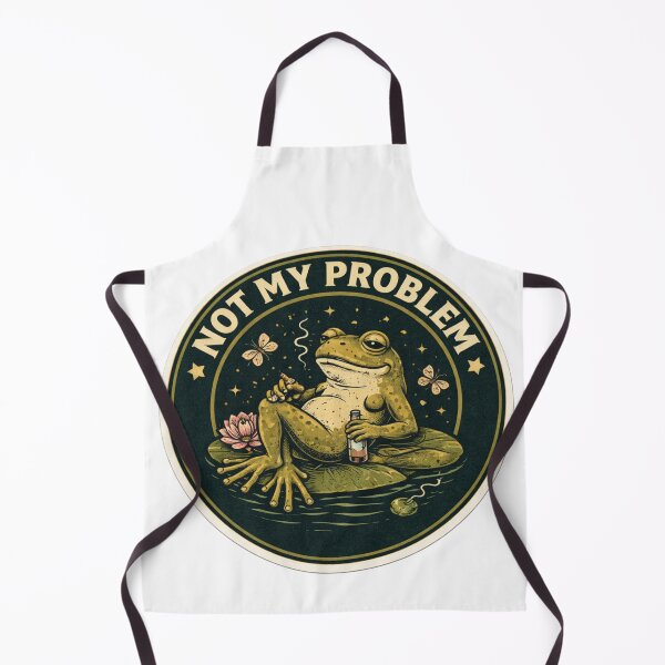 Item preview, Not My Problem Retro Circle Sticker — Dark Humor Chill Frog Vintage Art designed and sold by MarchyStudio.