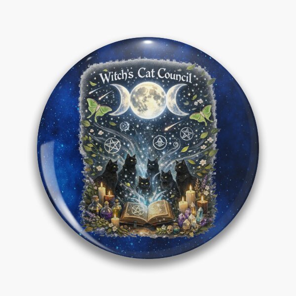 Item preview, Witch’s Cat Council – Midnight Feline Coven Under the Triple Moon designed and sold by MysticOzzy.