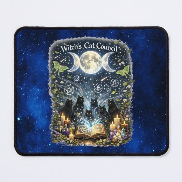 Item preview, Witch’s Cat Council – Midnight Feline Coven Under the Triple Moon designed and sold by MysticOzzy.