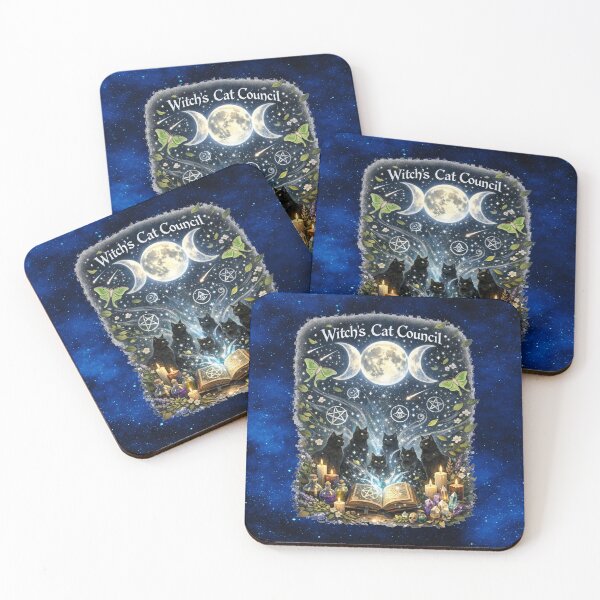 Item preview, Witch’s Cat Council – Midnight Feline Coven Under the Triple Moon designed and sold by MysticOzzy.