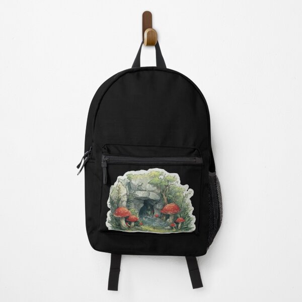 Item preview, Whimsical Watercolor Mushroom Cave designed and sold by kndzxf.