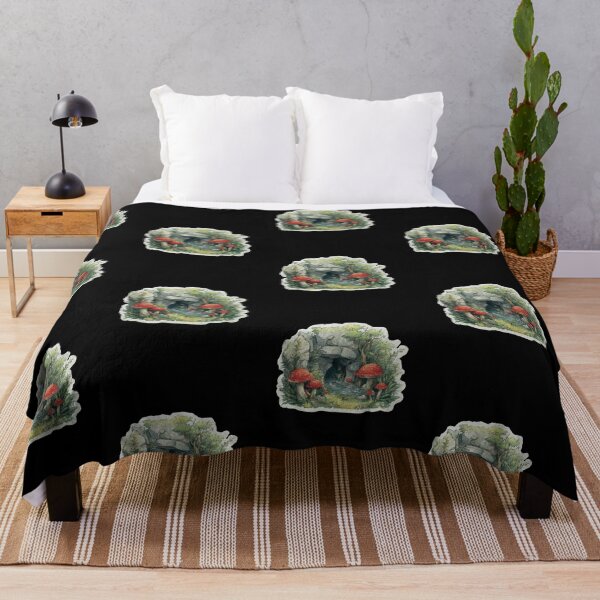 Item preview, Whimsical Watercolor Mushroom Cave designed and sold by kndzxf.