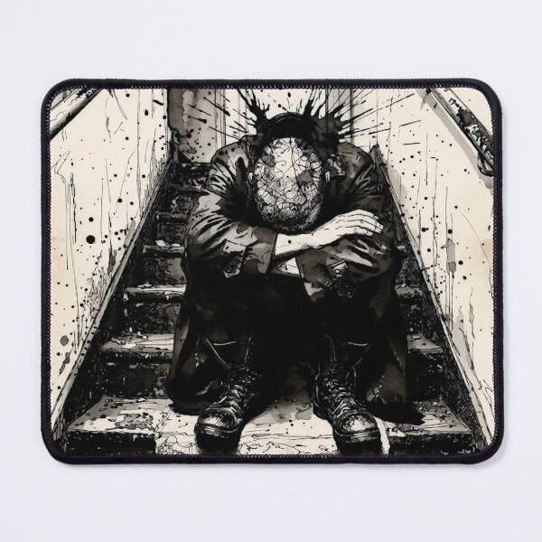 Item preview, Lonely Staircase Figure Dark Ink Illustration designed and sold by Meteor Destroyer.