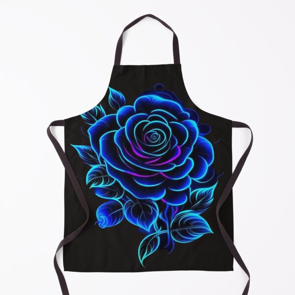 Item preview, Electric Blue Neon Rose - Glowing Line Art Botanical designed and sold by Siriusvibes.