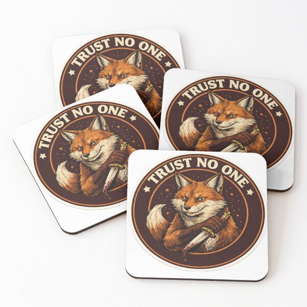 Item preview, Trust No One Retro Circle Sticker — Dark Humor Sneaky Fox Vintage Art designed and sold by MarchyStudio.
