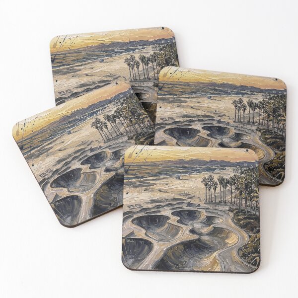 Item preview, Sunset Skatepark Coastal Landscape Painting designed and sold by Meteor Destroyer.