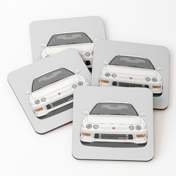 Item preview, Acura Integra Type R 1998 Front View Illustration JDM Classic Sports Car Minimalist Poster designed and sold by Motorline44.