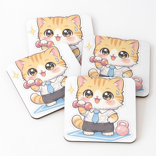 Item preview, Executive Exercise – Kawaii Orange Tabby Office Cat Workout designed and sold by ahfas86.